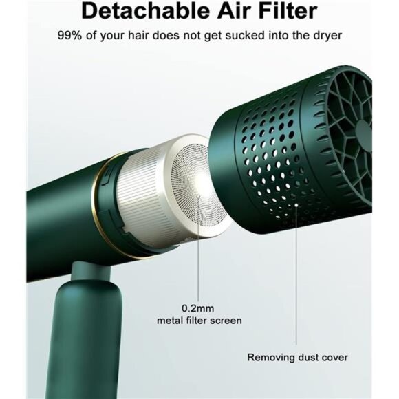 Fast-Drying Hair Dryer, Foldable Ionic with Storage Bag for Travel - Picture 4 of 7